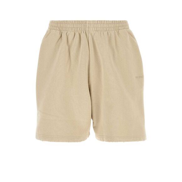 Balenciaga Men Sand Cotton Bermuda Shorts